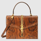 Gucci Sylvie 1969 python small top handle bag