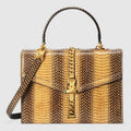 Gucci Sylvie 1969 snakeskin small top handle bag