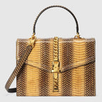 Gucci Sylvie 1969 snakeskin small top handle bag