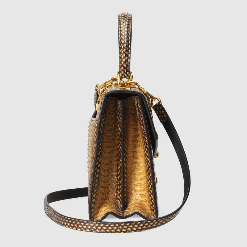 Gucci Sylvie 1969 snakeskin small top handle bag