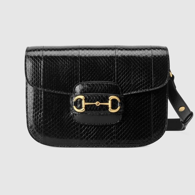 Gucci 1955 Horsebit snakeskin shoulder bag