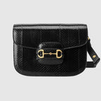 Gucci 1955 Horsebit snakeskin shoulder bag