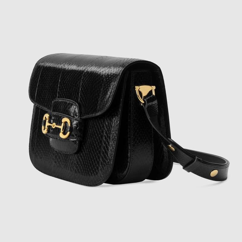 Gucci 1955 Horsebit snakeskin shoulder bag