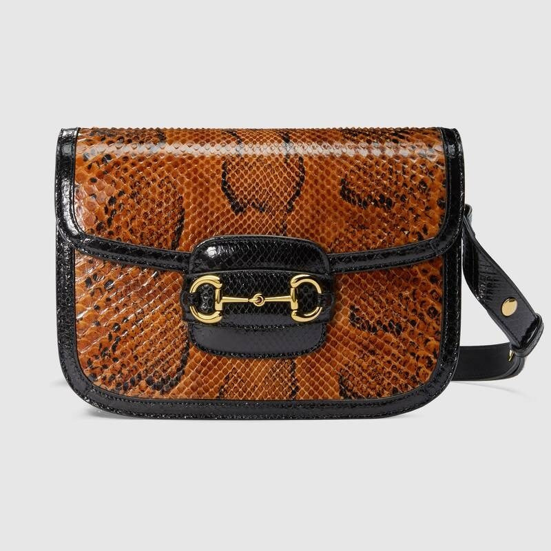 Gucci 1955 Horsebit python shoulder bag