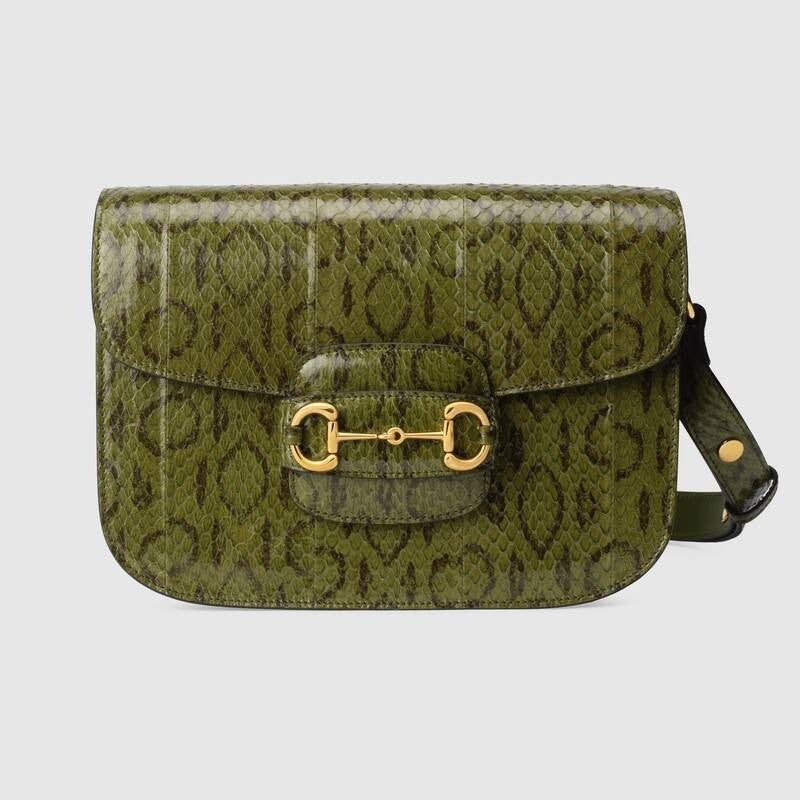Gucci 1955 Horsebit snakeskin shoulder bag