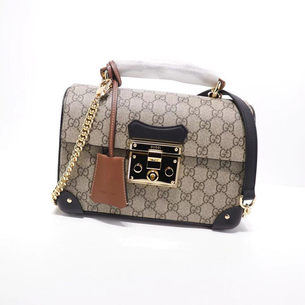 Gucci Padlock GG small bamboo shoulder bag