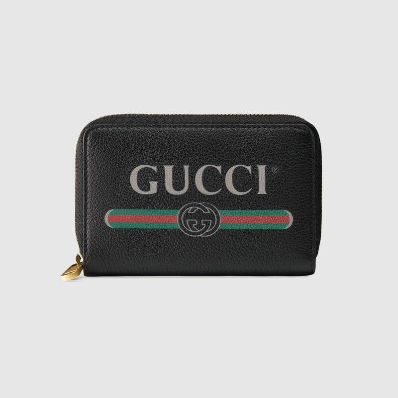 Gucci Print leather card case