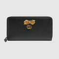 Gucci Leather zip around wallet with bow