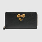 Gucci Leather zip around wallet with bow