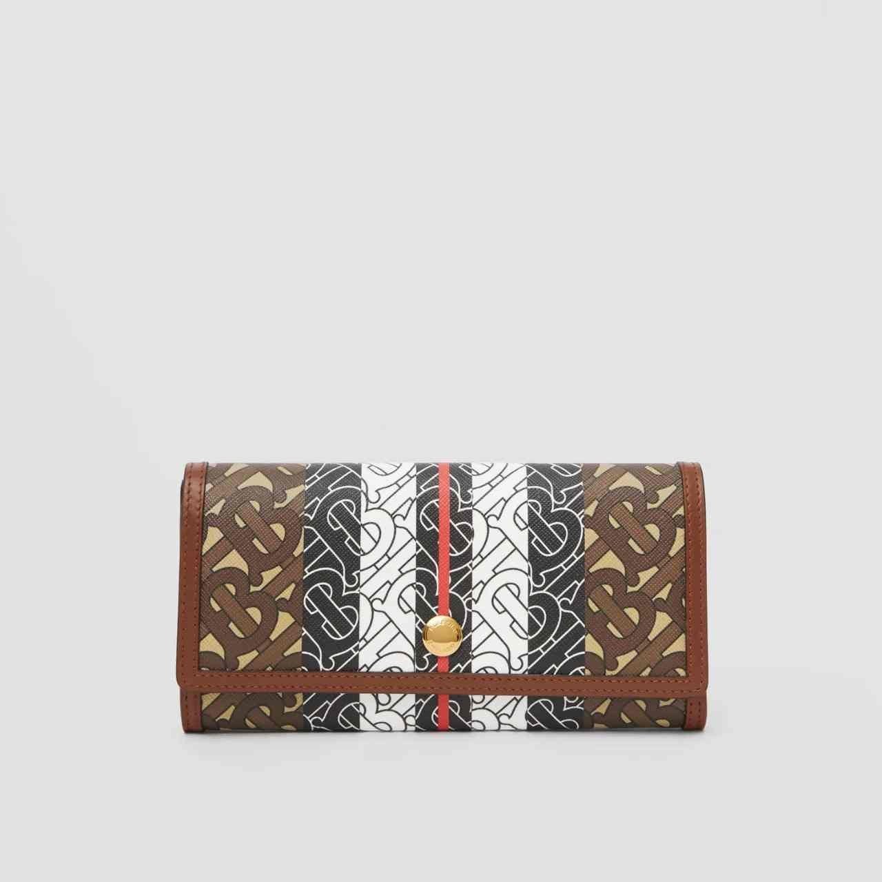 Burberry Monogram Stripe E-canvas Continental Wallet