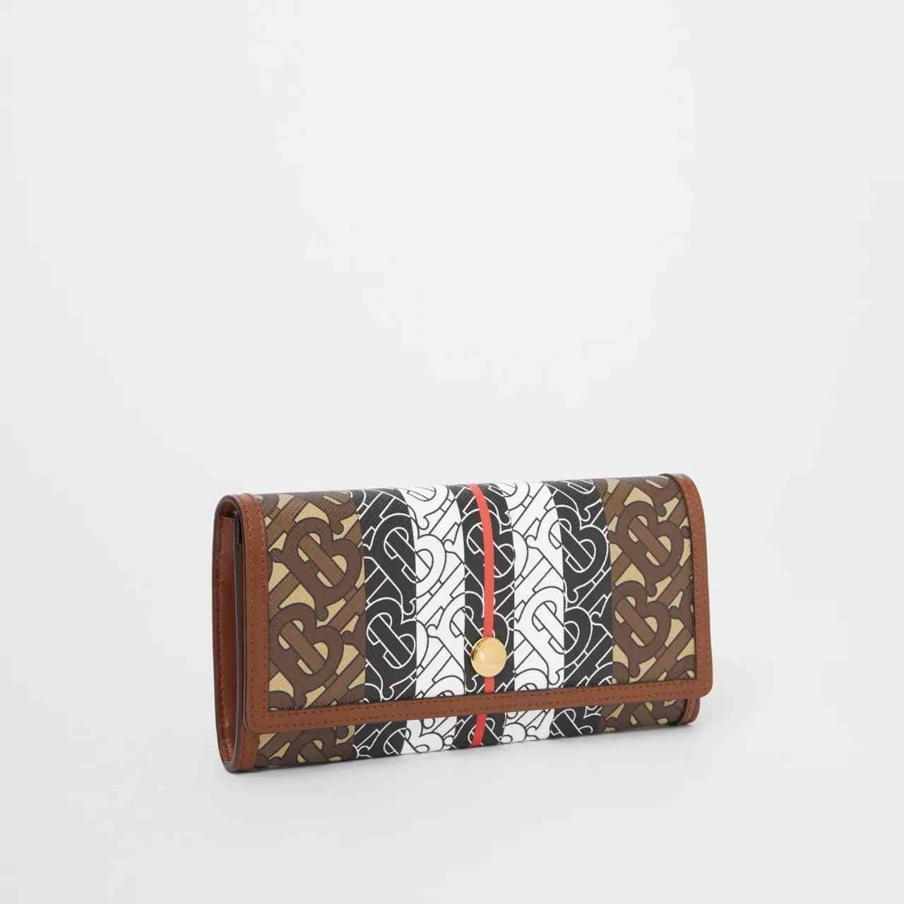 Burberry Monogram Stripe E-canvas Continental Wallet