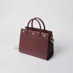 Burberry Medium Leather Two-handle Title Bag