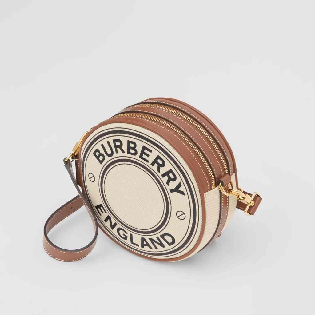 Burberry Logo Graphic Canvas and Leather Louise Bag