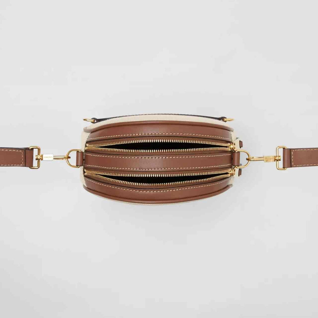 Burberry Logo Graphic Canvas and Leather Louise Bag