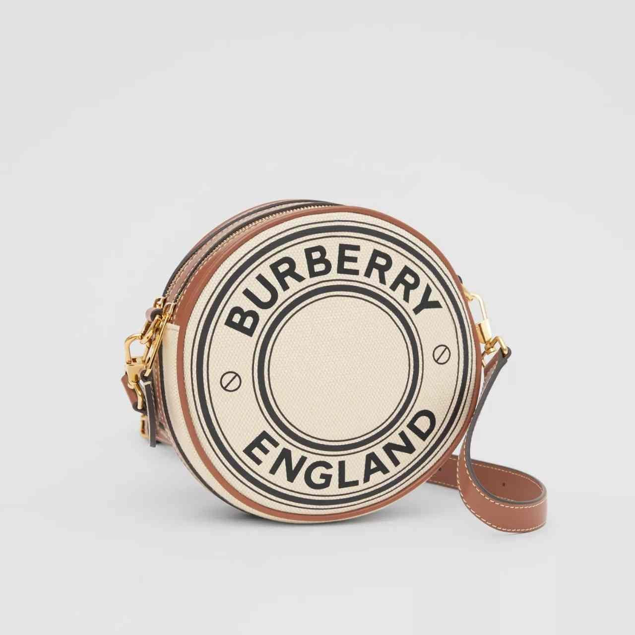 Burberry Logo Graphic Canvas and Leather Louise Bag