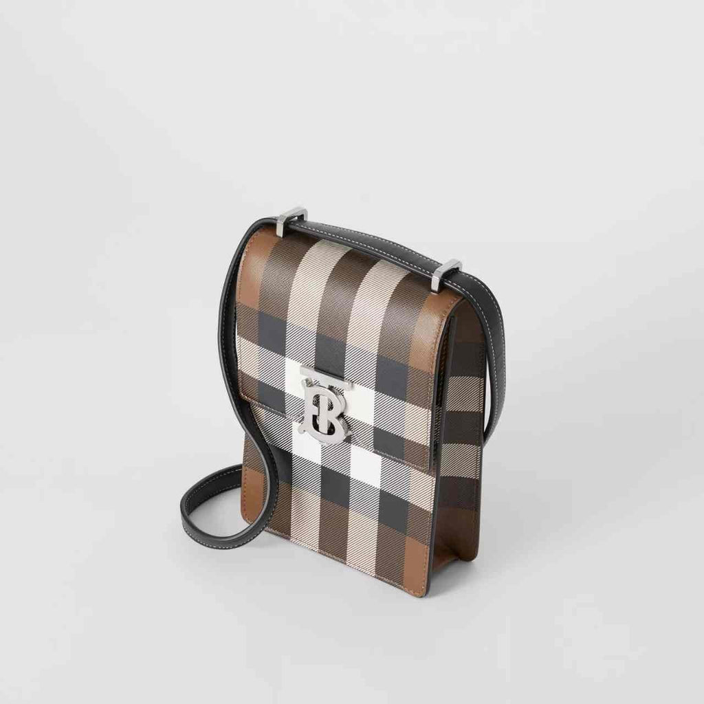 Burberry Check Print Leather Robin Bag