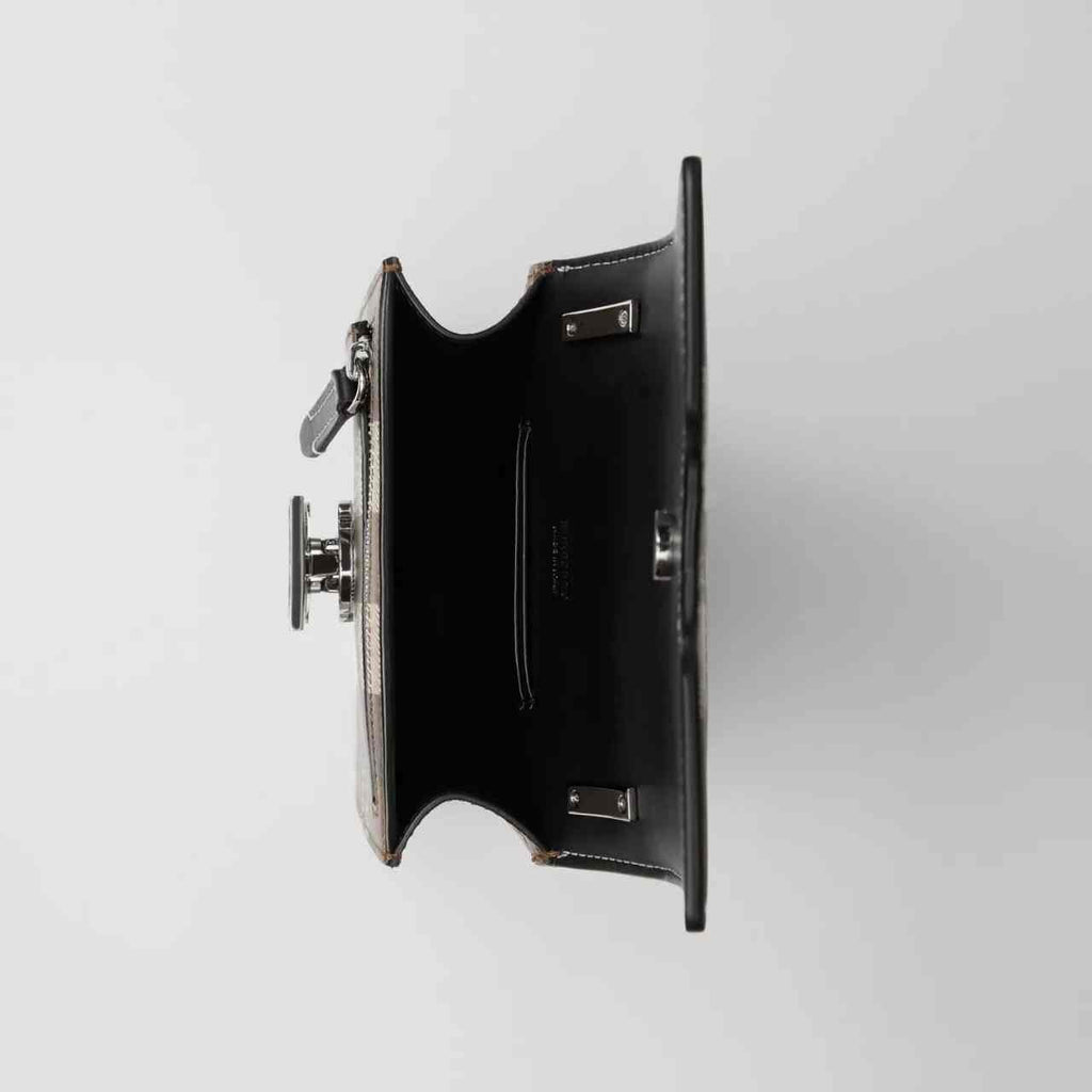 Burberry Check Print Leather Robin Bag