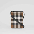 Burberry Check Print Leather Robin Bag