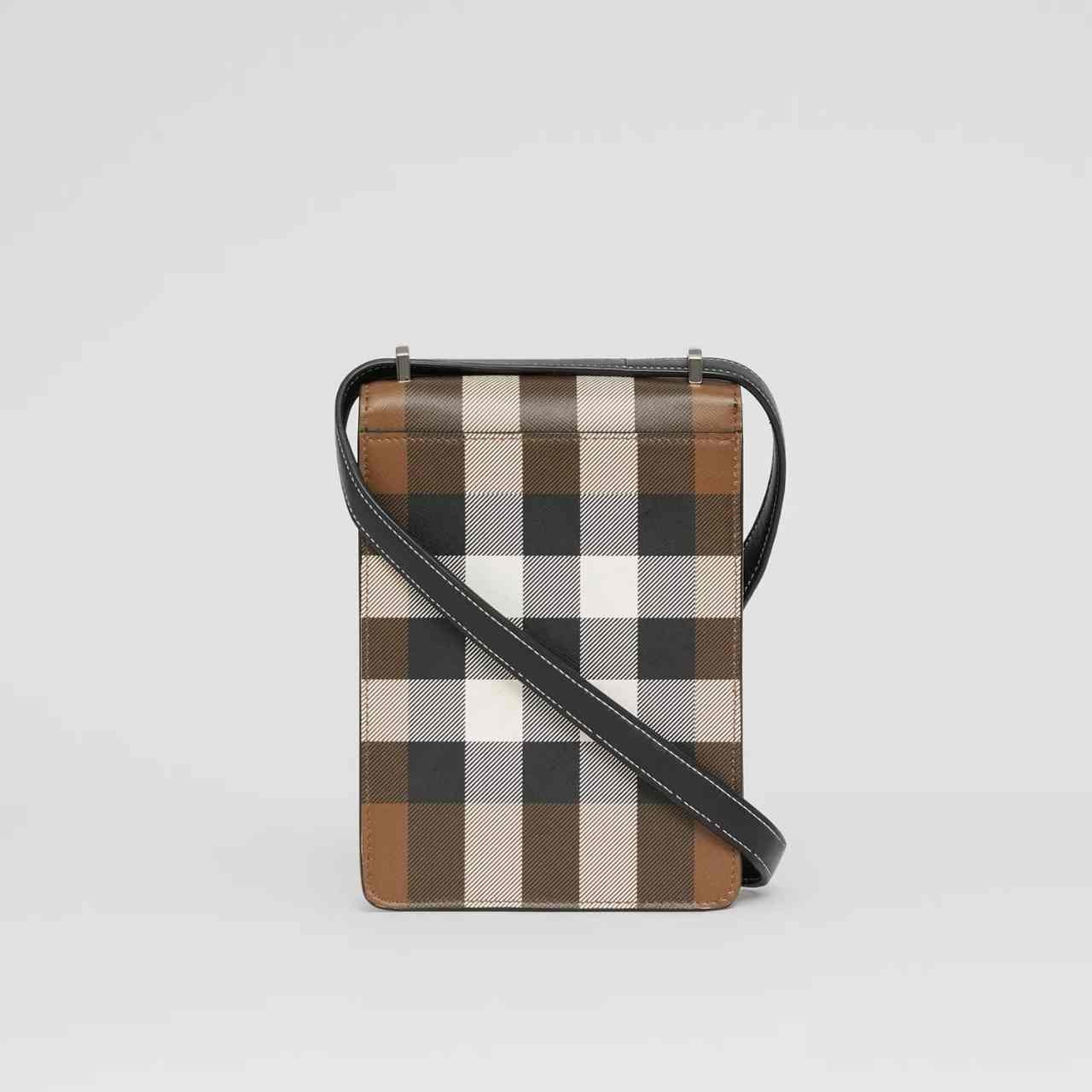 Burberry Check Print Leather Robin Bag