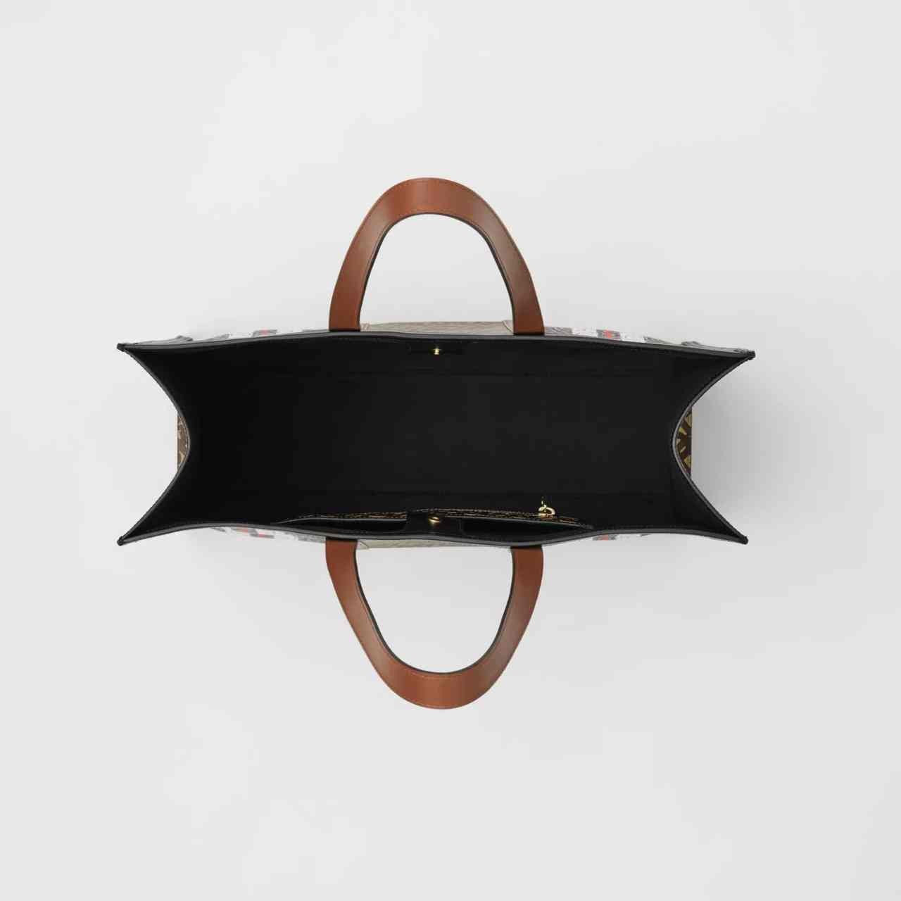 Burberry Monogram Stripe E-canvas Tote Bag