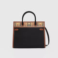 Burberry Medium Leather and Vintage Check Two-handle Title Bag