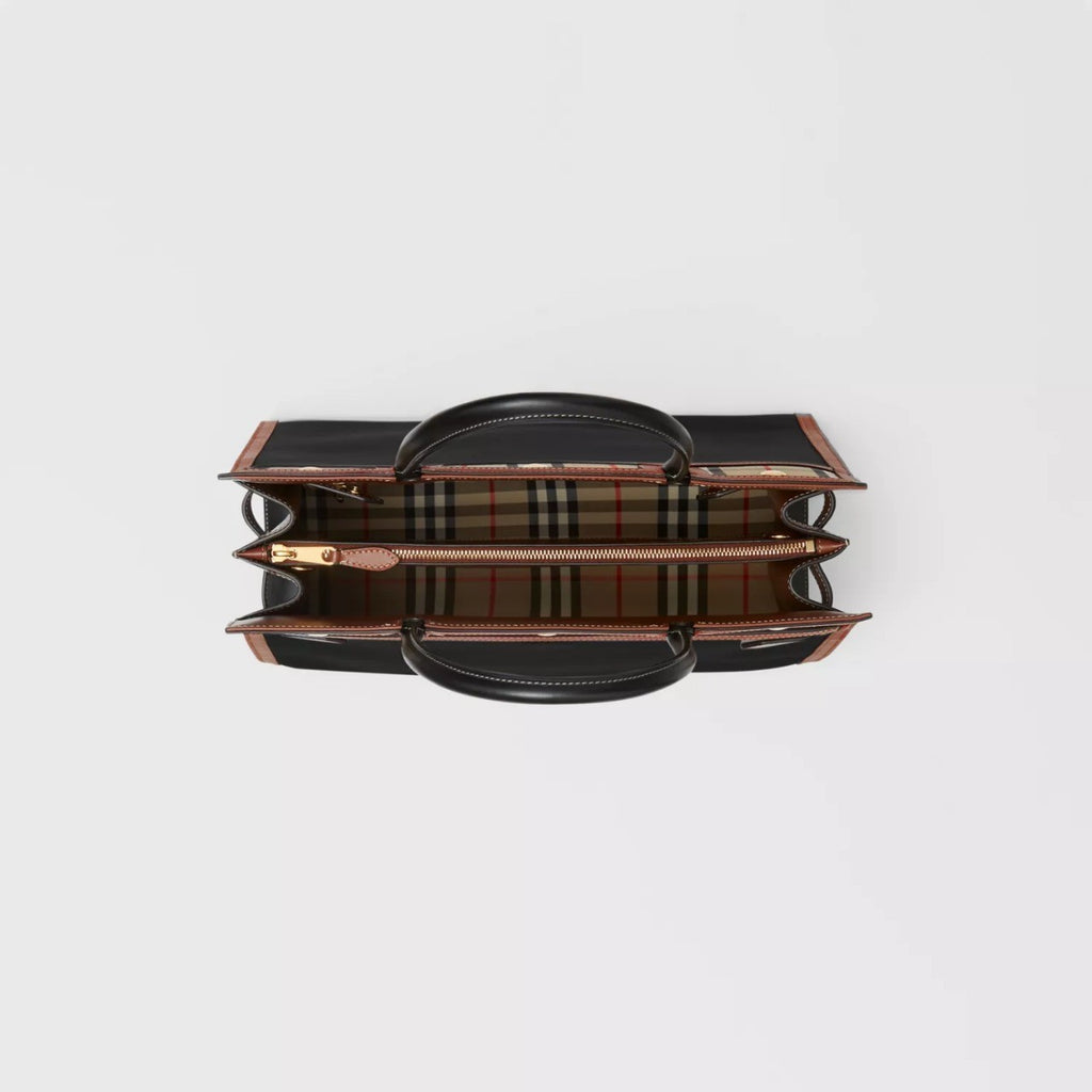 Burberry Medium Leather and Vintage Check Two-handle Title Bag