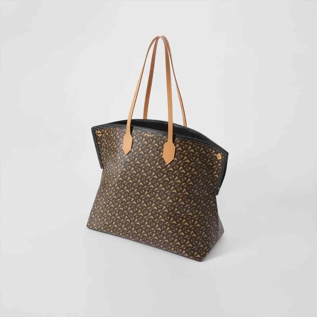 Burberry Large Monogram E-canvas Society Tote