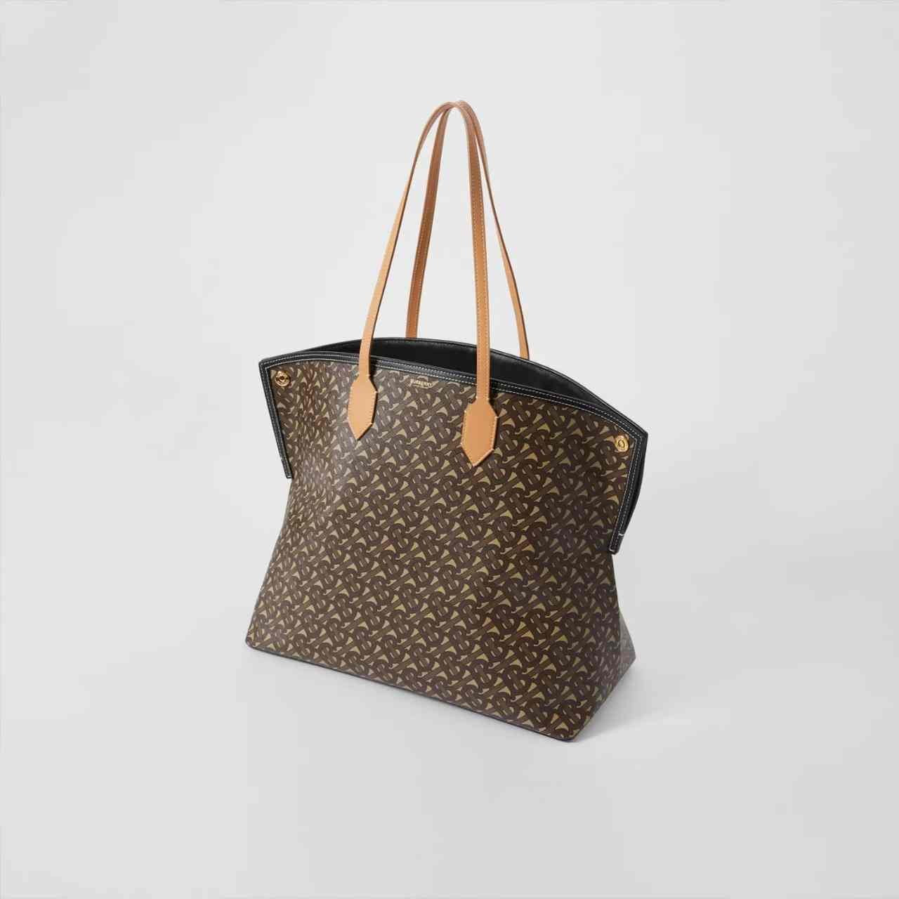 Burberry Large Monogram E-canvas Society Tote