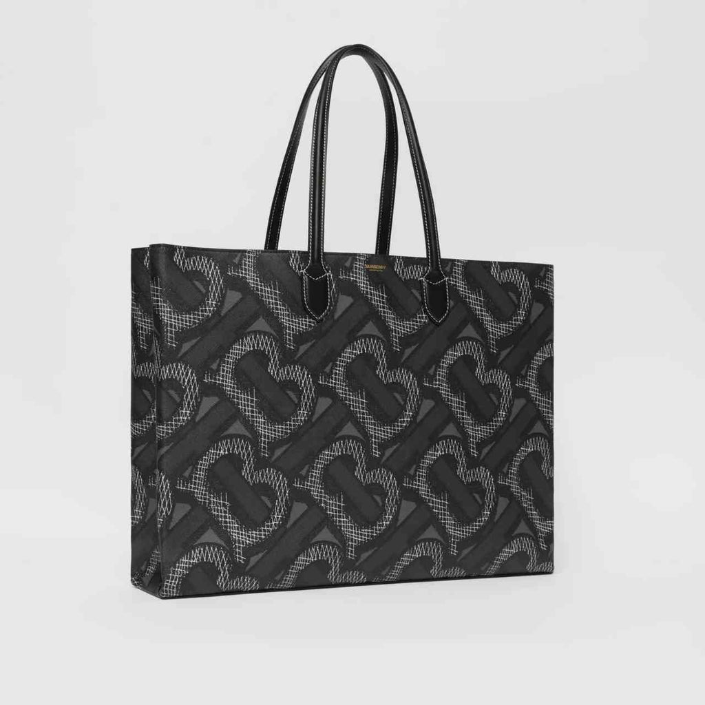 Burberry Monogram Print E-canvas Tote Bag