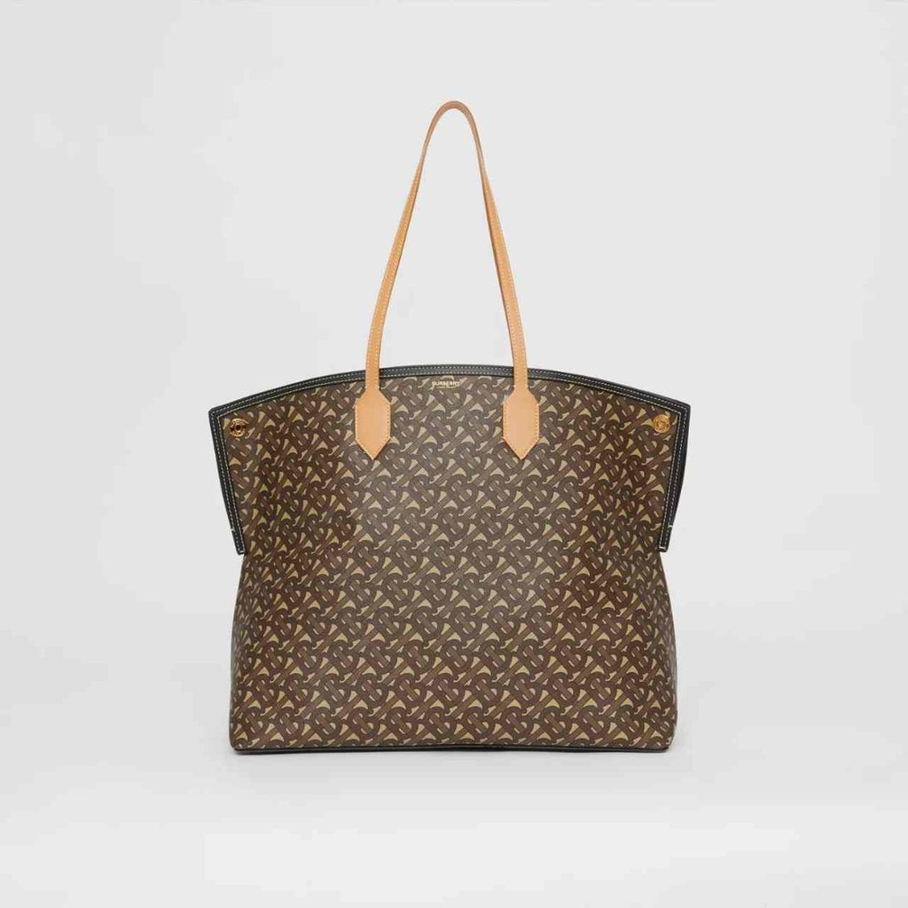 Burberry Large Monogram E-canvas Society Tote