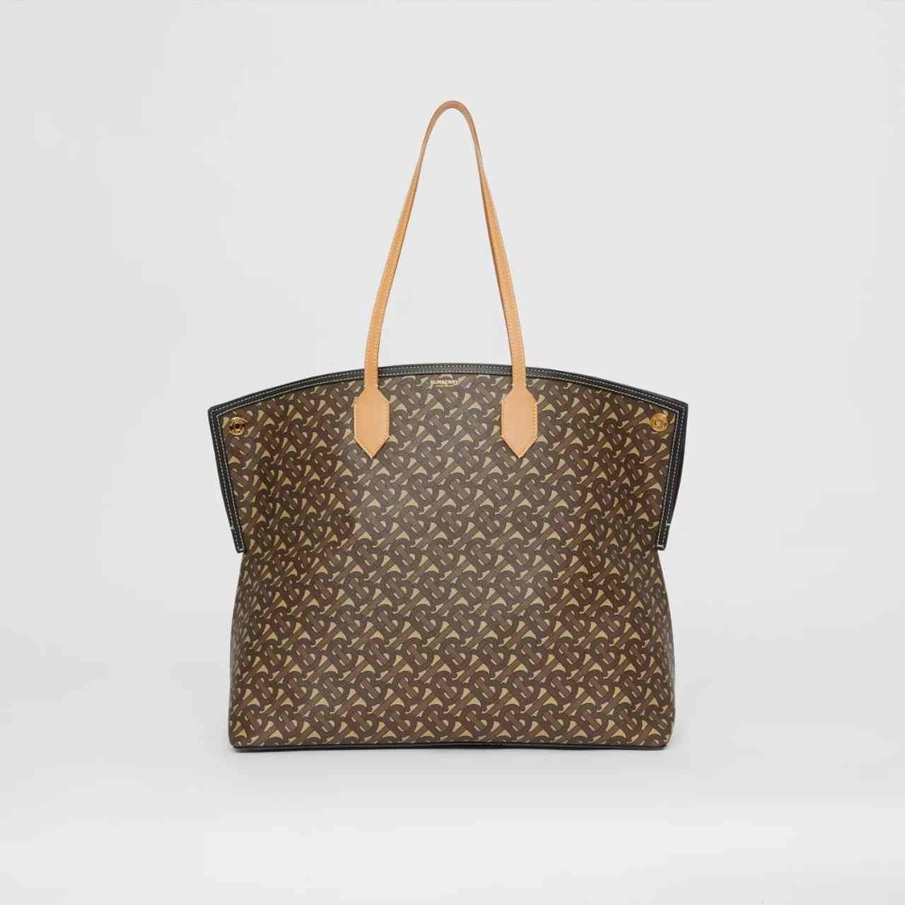 Burberry Large Monogram E-canvas Society Tote