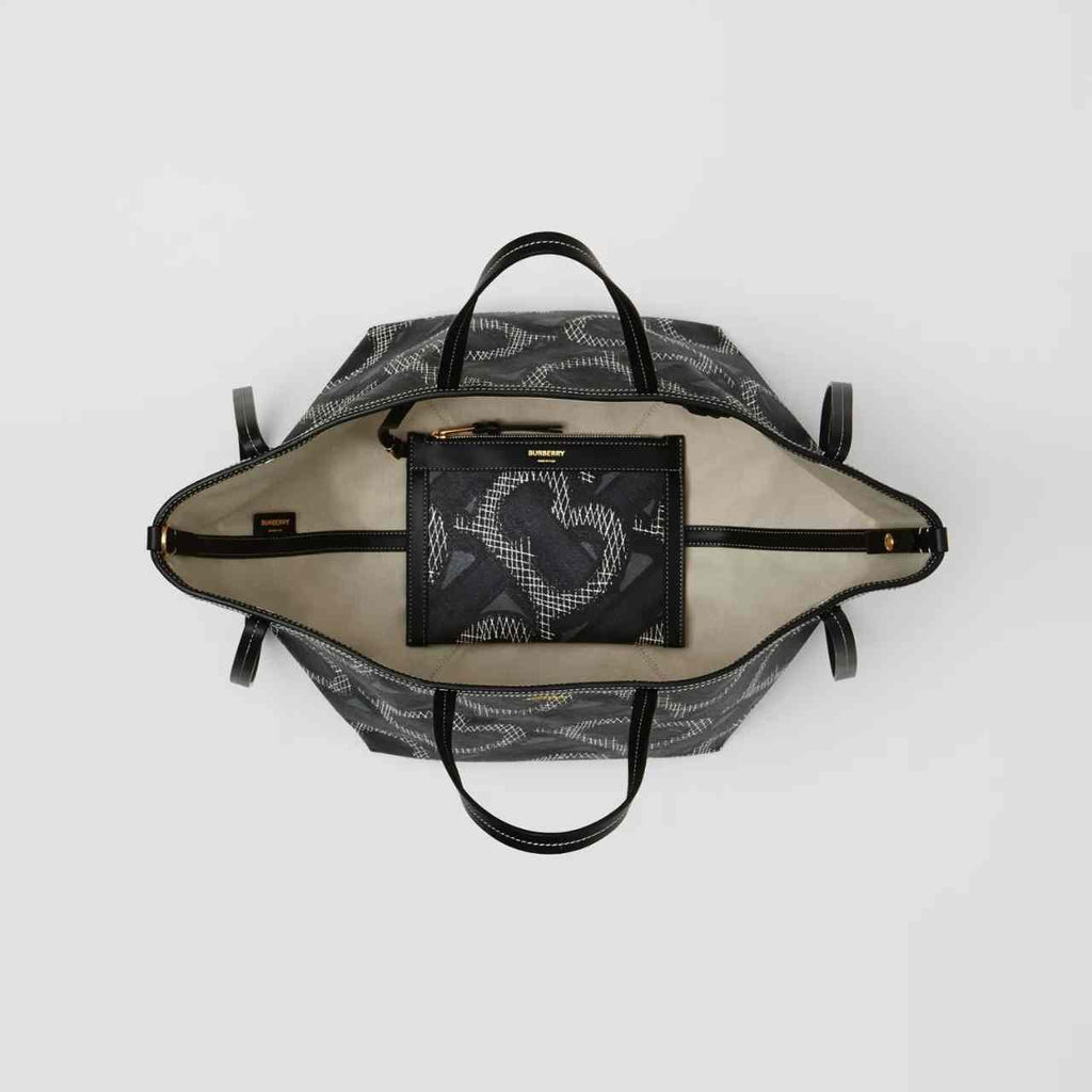 Burberry Mini Monogram Print E-canvas Beach Tote