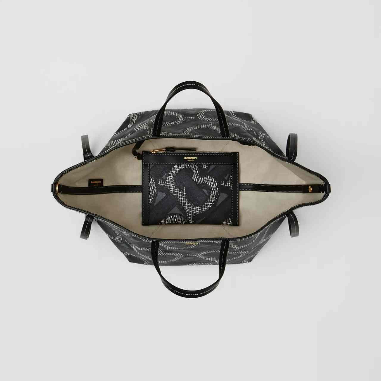 Burberry Mini Monogram Print E-canvas Beach Tote