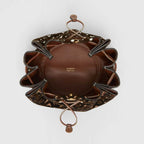 Burberry Mini Monogram Flocked Lambskin Bucket Bag