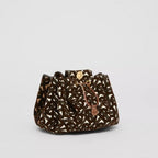 Burberry Mini Monogram Flocked Lambskin Bucket Bag