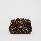 Burberry Mini Monogram Flocked Lambskin Bucket Bag