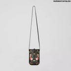 Burberry Rose Print E-canvas Phone Case with Strap