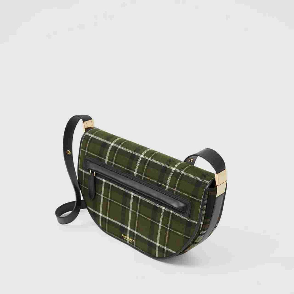 Burberry Medium Tartan Wool and Leather Olympia Bag