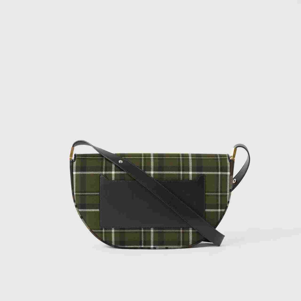 Burberry Medium Tartan Wool and Leather Olympia Bag