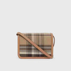Burberry Small Tartan Wool and Leather TB Bag