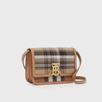 Burberry Small Tartan Wool and Leather TB Bag