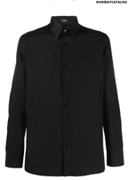 Fendi contrasting-collar long-sleeve shirt