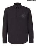 Fendi rhinestone trimmed Alcantara® FF patch shirt