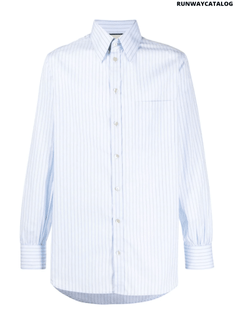 Gucci embroidered pinstripe cotton shirt