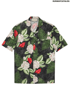 Gucci leaf-print short-sleeved shirt