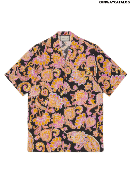 Gucci paisley-print short-sleeved shirt