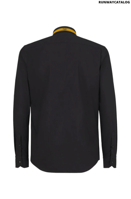 Fendi logo-stripe collar shirt