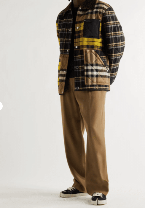 BURBERRY Corduroy and Nylon-Trimmed Patchwork Cotton-Flannel Overshirt