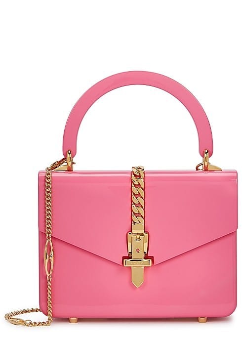 Gucci Sylvie patent leather mini top handle bag