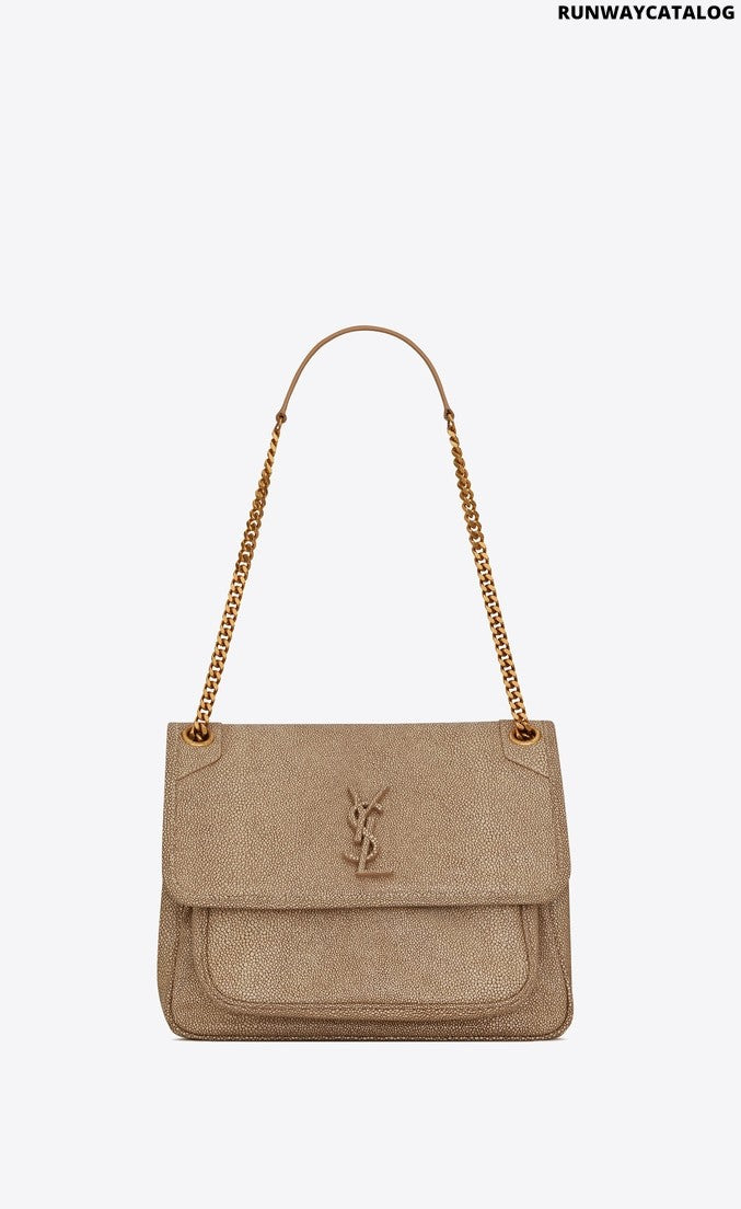 Saint Laurent Niki Medium in Grained Leather Bag